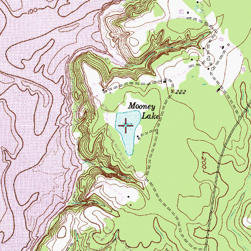 Topographic Map of Mooney Lake, TX