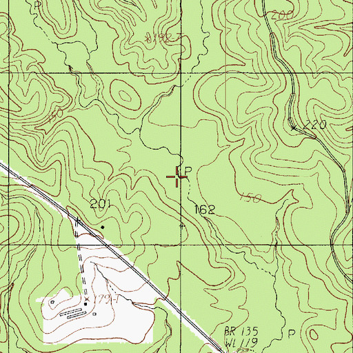 Topographic Map of Moore Branch, TX