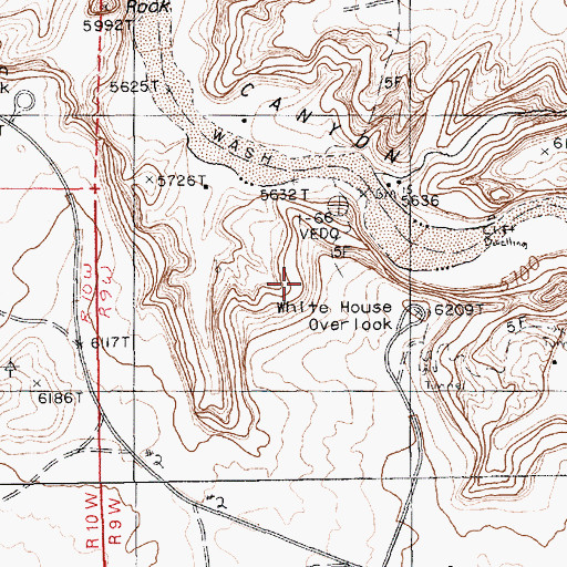 Topographic Map of White House Overlook, AZ