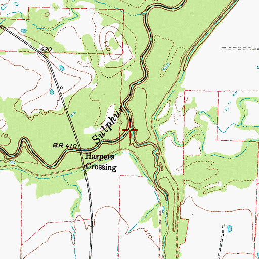 Topographic Map of Moore Creek, TX