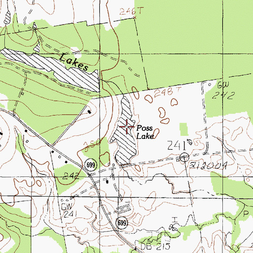 Topographic Map of Moore Lake, TX