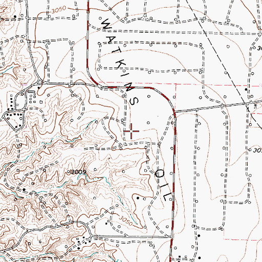 Topographic Map of Moore Watkins Oil Field, TX