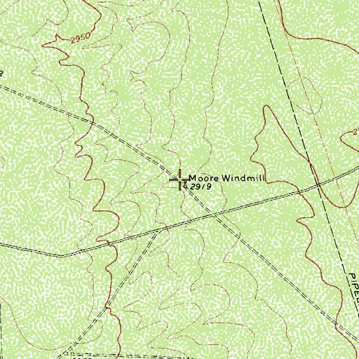 Topographic Map of Moore Windmill, TX