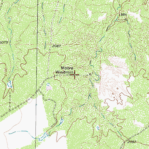 Topographic Map of Moore Windmill, TX
