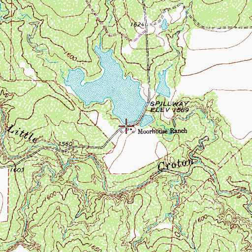 Topographic Map of Moorhouse Ranch, TX
