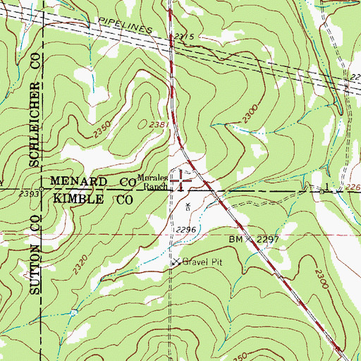 Topographic Map of Morales Ranch, TX