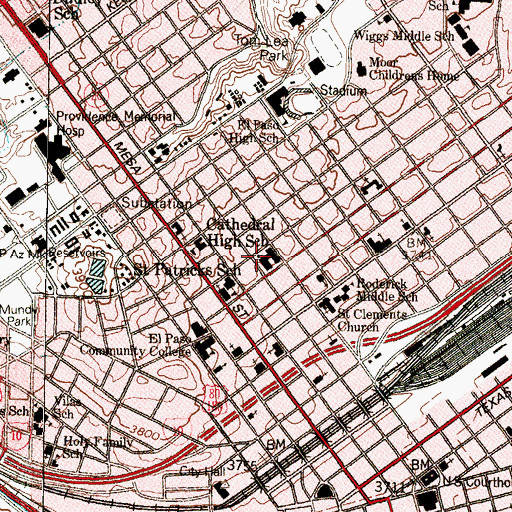 Topographic Map of Morehead School, TX