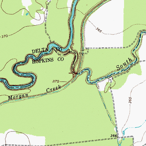 Topographic Map of Morgan Creek, TX