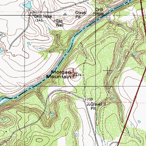 Topographic Map of Morgan Mountain, TX