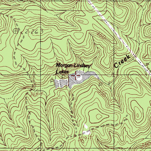 Topographic Map of Morgan-Lindsey Lakes, TX
