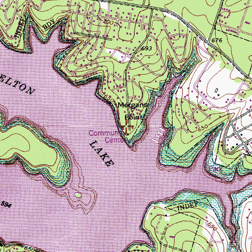 Topographic Map of Morgans Point, TX