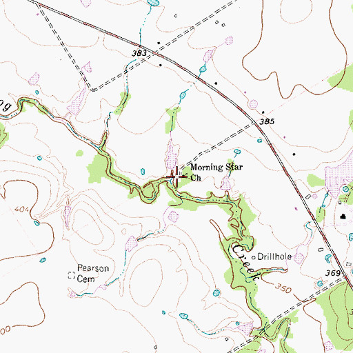 Topographic Map of Morning Star Church, TX