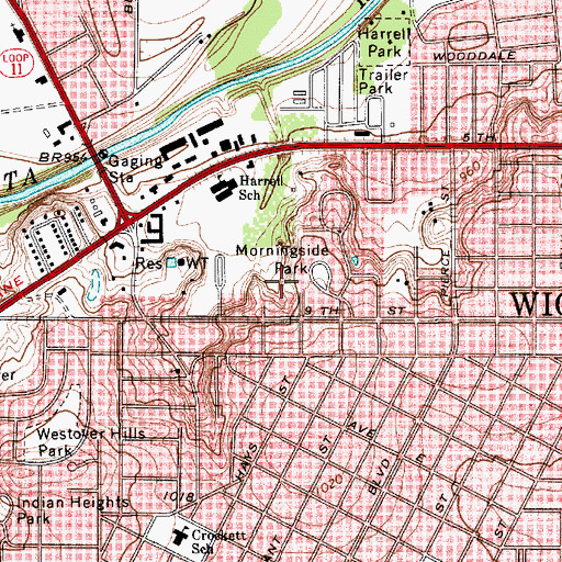 Topographic Map of Morningside Park, TX