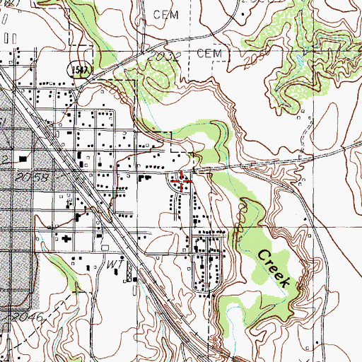 Topographic Map of Morningside School, TX