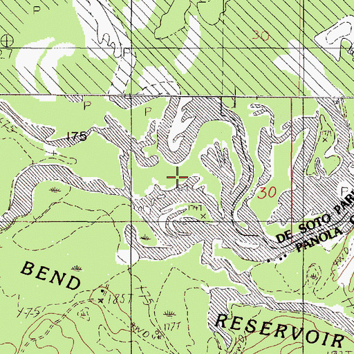 Topographic Map of Morris Creek, TX