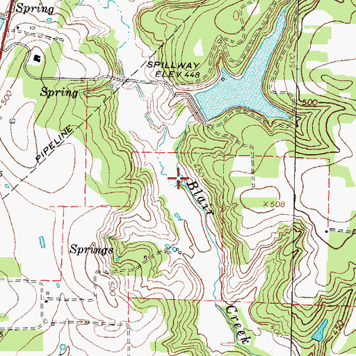 Topographic Map of Morris Creek, TX