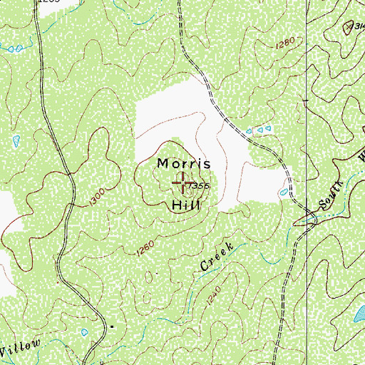 Topographic Map of Morris Hill, TX