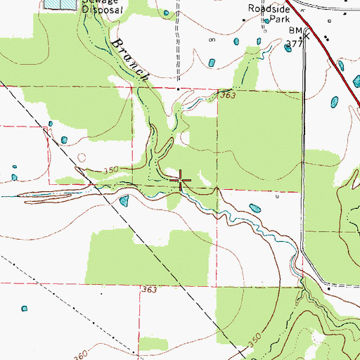 Topographic Map of Morrison Branch, TX