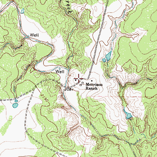 Topographic Map of Morrison Ranch, TX