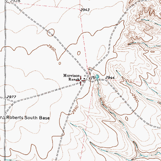Topographic Map of Morrison Ranch, TX