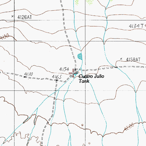 Topographic Map of Quatro Julio Tank, TX