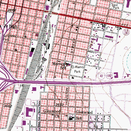 Topographic Map of Morrow School, TX