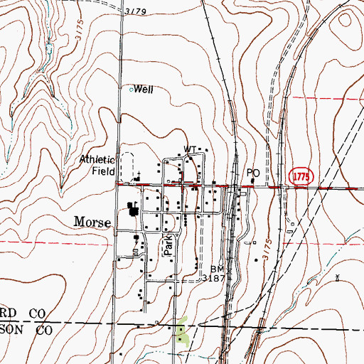 Topographic Map of Morse, TX