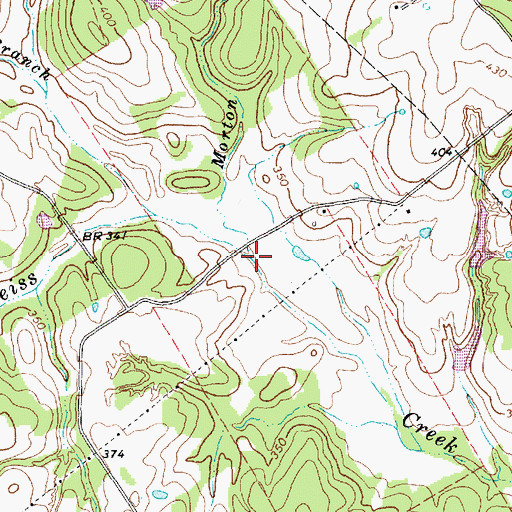 Topographic Map of Morton Branch, TX