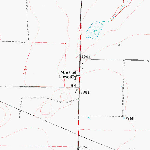 Topographic Map of Morton Elevator, TX