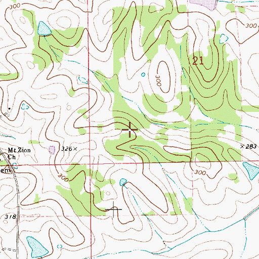 Topographic Map of Bethany Cemetery, AL