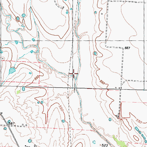 Topographic Map of Moss Creek, TX