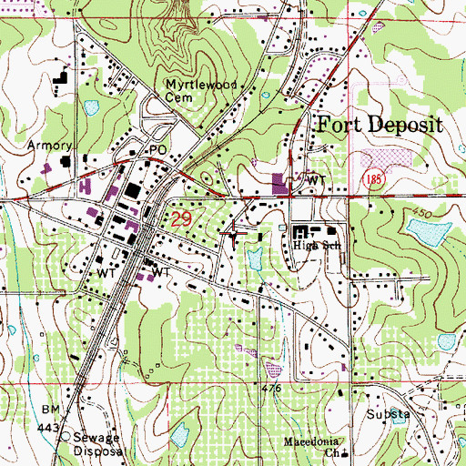 Topographic Map of Bethel Baptist Church, AL