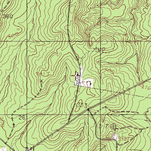 Topographic Map of Moss Hill Church, TX