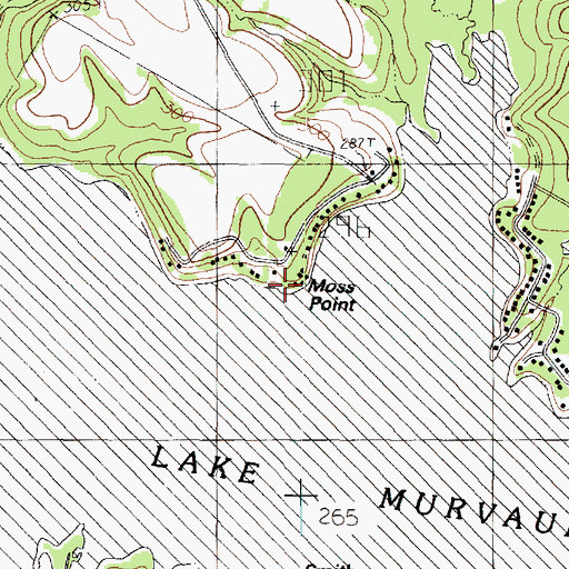 Topographic Map of Moss Point, TX