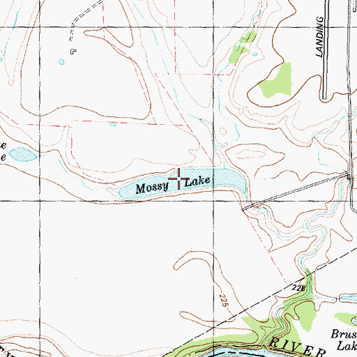 Topographic Map of Mossy Lake, TX