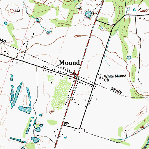 Topographic Map of Mound, TX