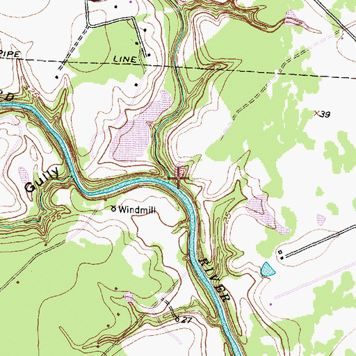 Topographic Map of Mound Creek, TX