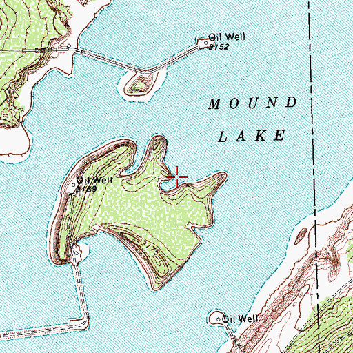 Topographic Map of Mound Lake, TX