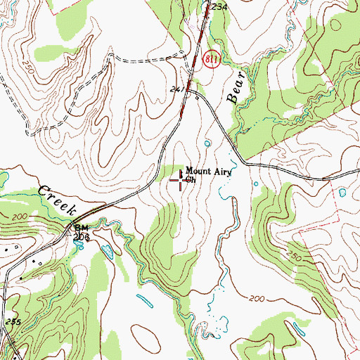 Topographic Map of Mount Airy Church, TX