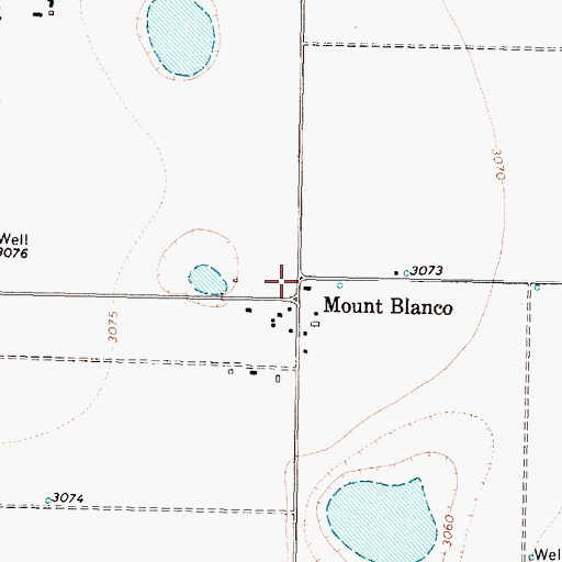 Topographic Map of Mount Blanco, TX