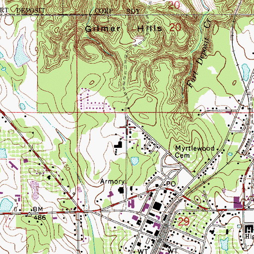 Topographic Map of Bethlehem Christian Church, AL