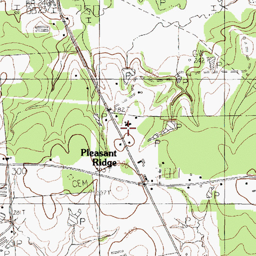 Topographic Map of Mount Calvary Church, TX