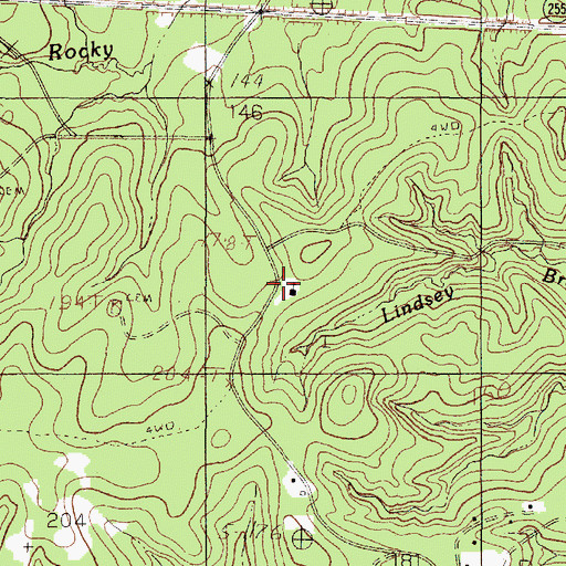 Topographic Map of Mount Carmel Church, TX