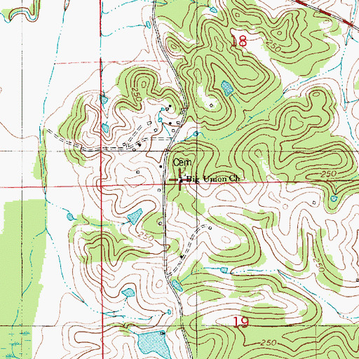 Topographic Map of Big Union Church, AL