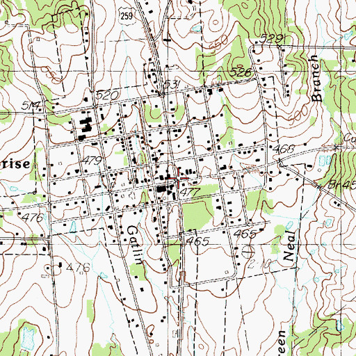 Topographic Map of Mount Enterprise, TX