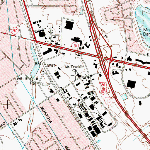 Topographic Map of Mount Franklin Church, TX