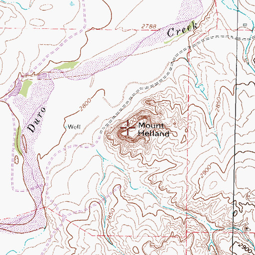 Topographic Map of Mount Helland, TX