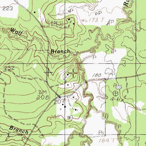 Topographic Map of Mount Hope Church, TX