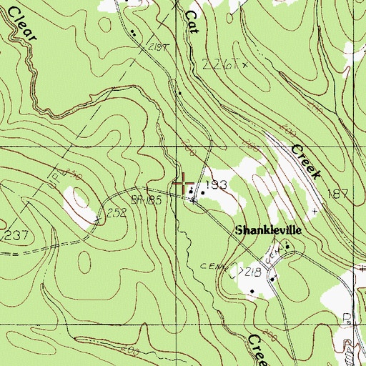 Topographic Map of Mount Hope Church, TX