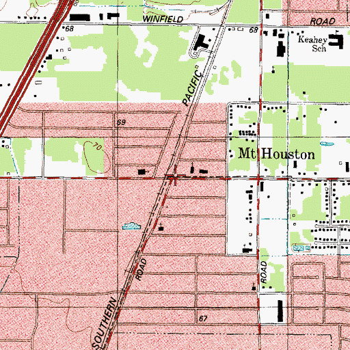 Topographic Map of Mount Houston, TX